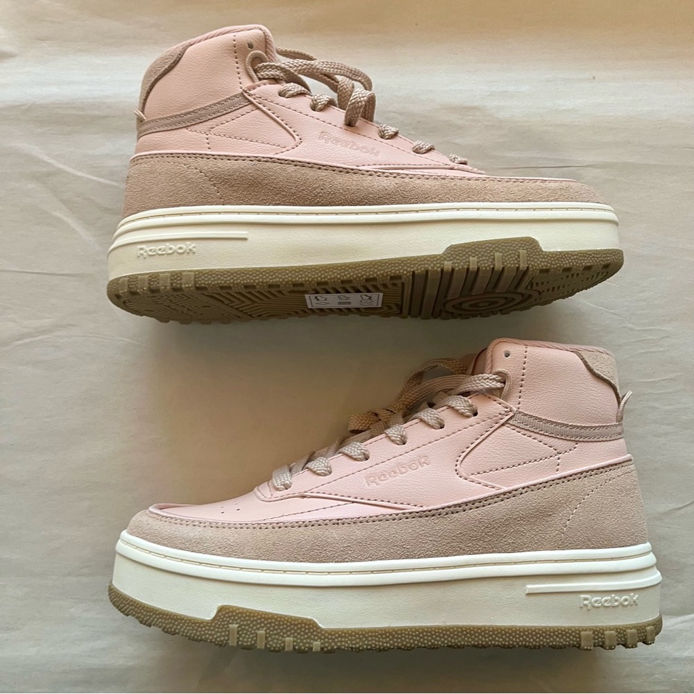 Reebok NWOT Pink Club C Mid Top Sneakers